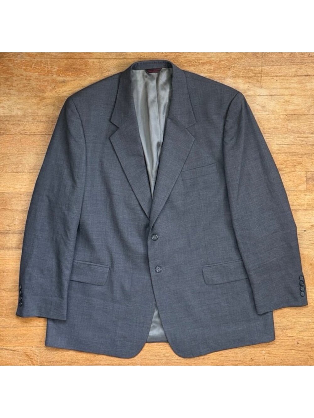 Vintage Mens Gray Wool Blazer Size 46R Saville Row Sport Coat Suit Jacket 90s